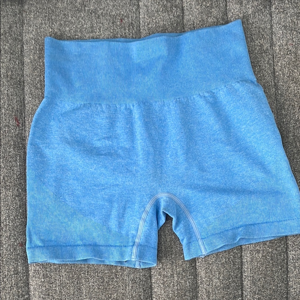 Blue Women's High-Waisted Bike Shorts, M